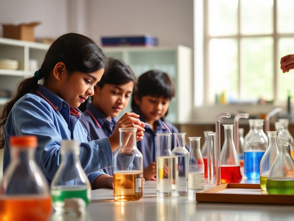Students in the science lab